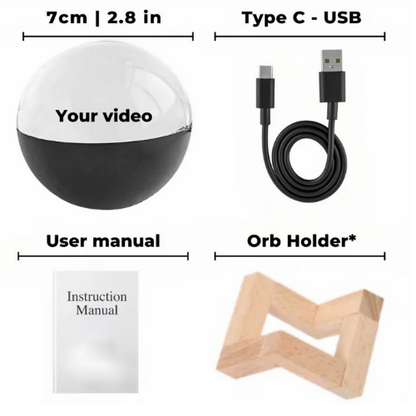 Bola de Cristal 3D con Vídeo Esférico, Memoria Integrada y WIFI
