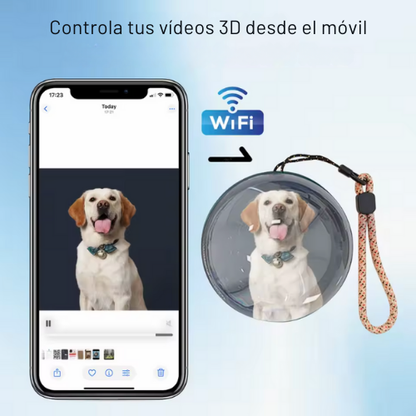 Bola de Cristal 3D con Vídeo Esférico, Memoria Integrada y WIFI