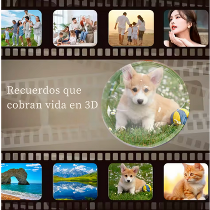 Bola de Cristal 3D con Vídeo Esférico, Memoria Integrada y WIFI